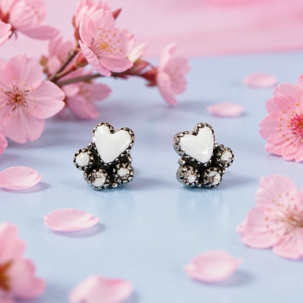 Wild horse Jasper Heart Earrings Sterling Silver Boho Dainty - Picture 2 of 7